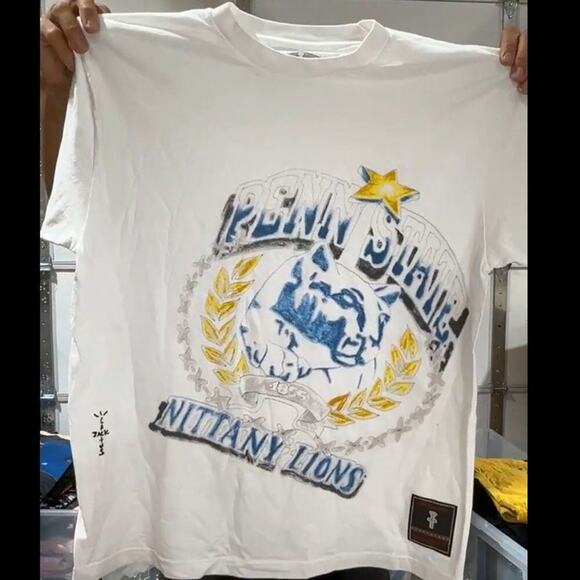 Cactus Jack by Travis Scott x Mitchell & Ness Penn State University Tee New Rare - Picture 3 of 5